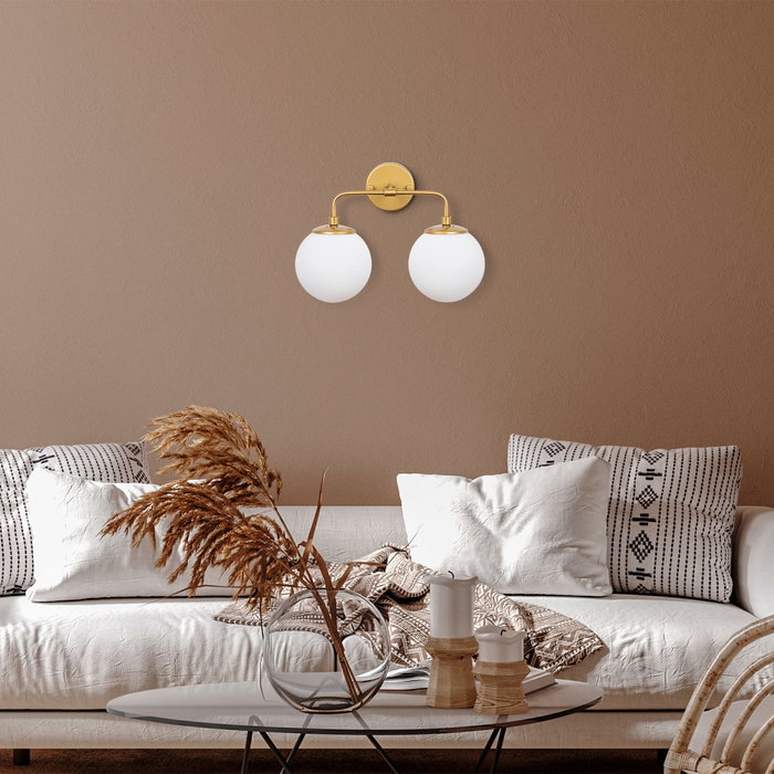 Opviq Horn - 12210 Lámpara de pared dorada con tapa de cristal Opviq Horn - 12210 Lámpara de pared dorada con tapa de cristal